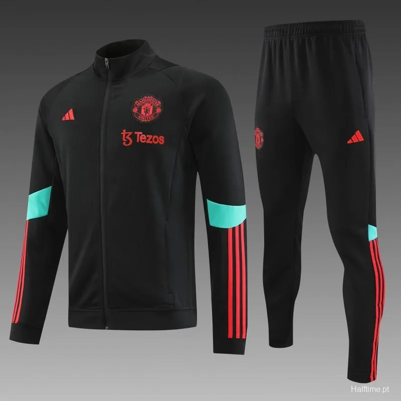 23/24 Manchester United Black Full Zipper Jacket+Pants