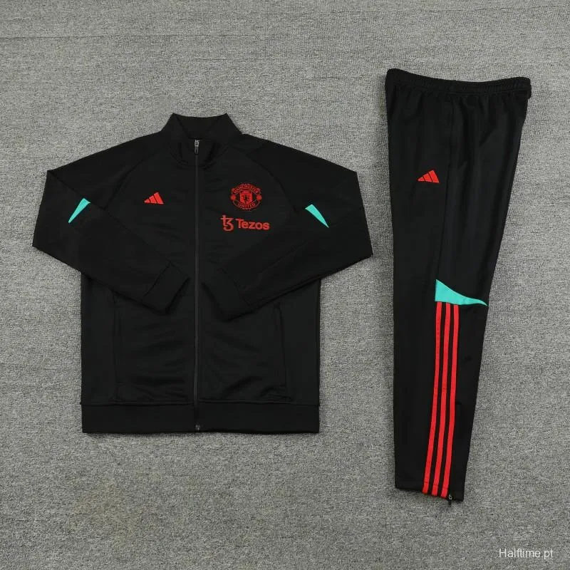 23/24 Manchester United Black Full Zipper Jacket+Pants