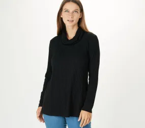 "As Is" Susan Graver Weekend Petite Sweater Rib Knit Long Sleeve Tunic