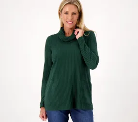 "As Is" Susan Graver Weekend Reg Sweater Rib Knit Long Sleeve Tunic