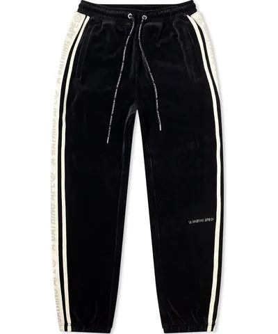 A Bathing Ape Men's Metal Logo Pin Velour Pants