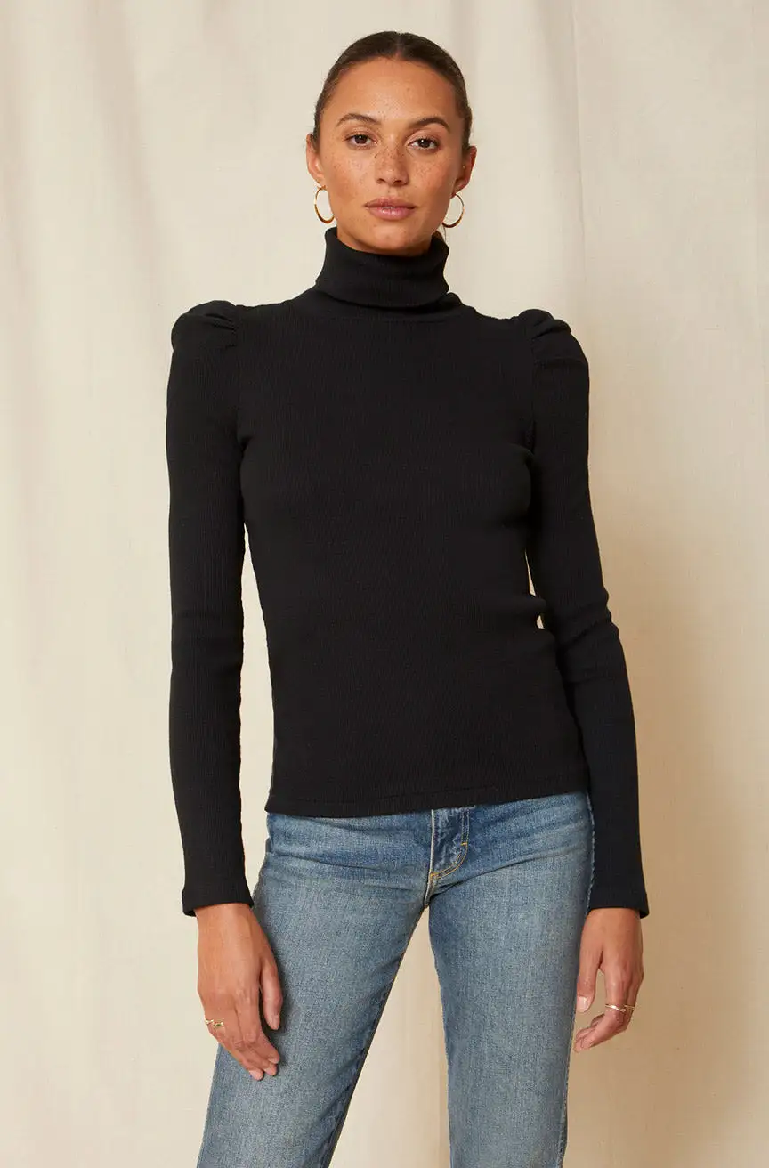 AMO Puff Sleeve Turtle Neck