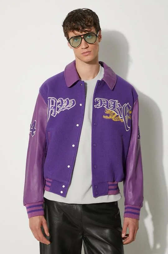 Awake NY wool jacket Varsity Jacket violet color SP24-OT001