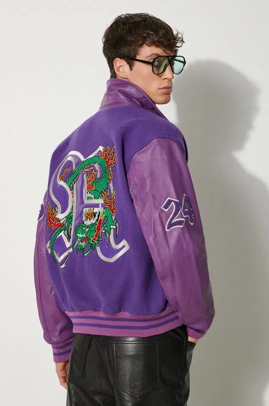 Awake NY wool jacket Varsity Jacket violet color SP24-OT001