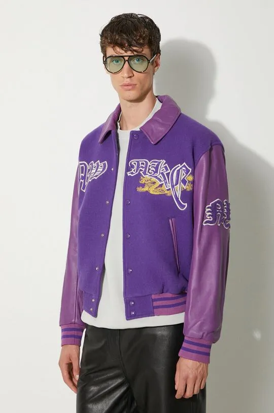 Awake NY wool jacket Varsity Jacket violet color SP24-OT001