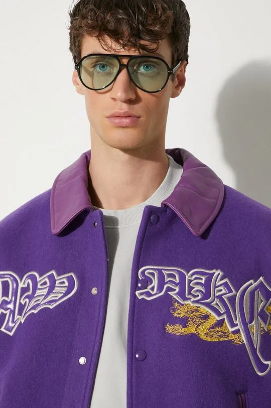 Awake NY wool jacket Varsity Jacket violet color SP24-OT001