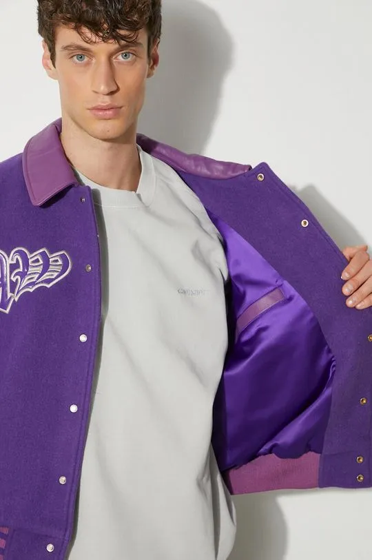 Awake NY wool jacket Varsity Jacket violet color SP24-OT001