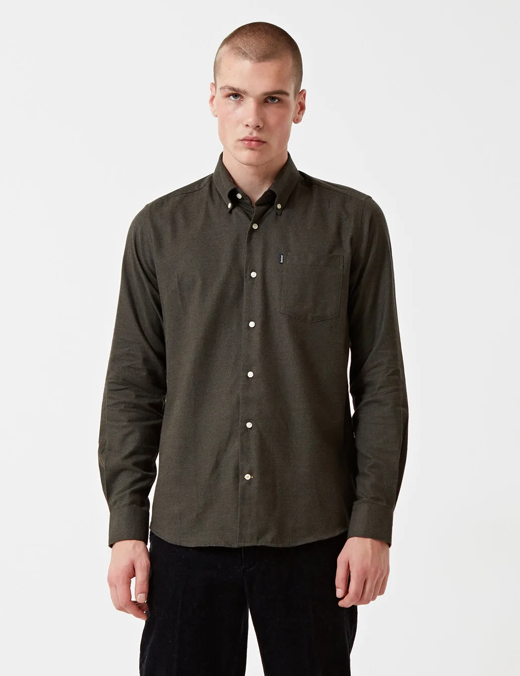 Barbour Don Flannel Shirt - Dark Olive