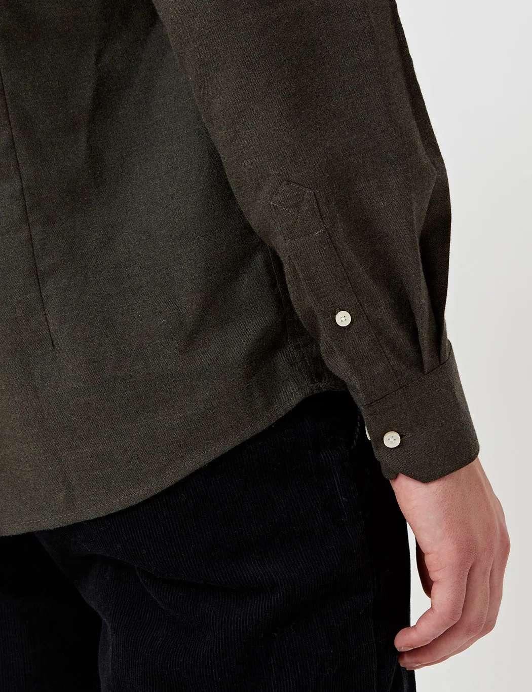 Barbour Don Flannel Shirt - Dark Olive