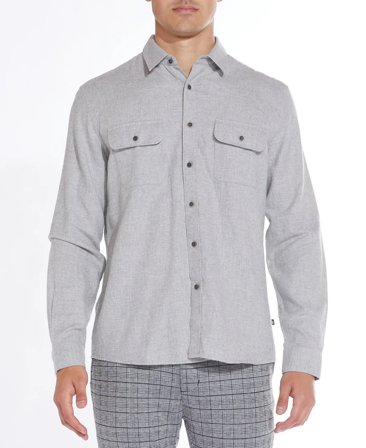 Belden Flannel Shirt (Heather Light Gray)