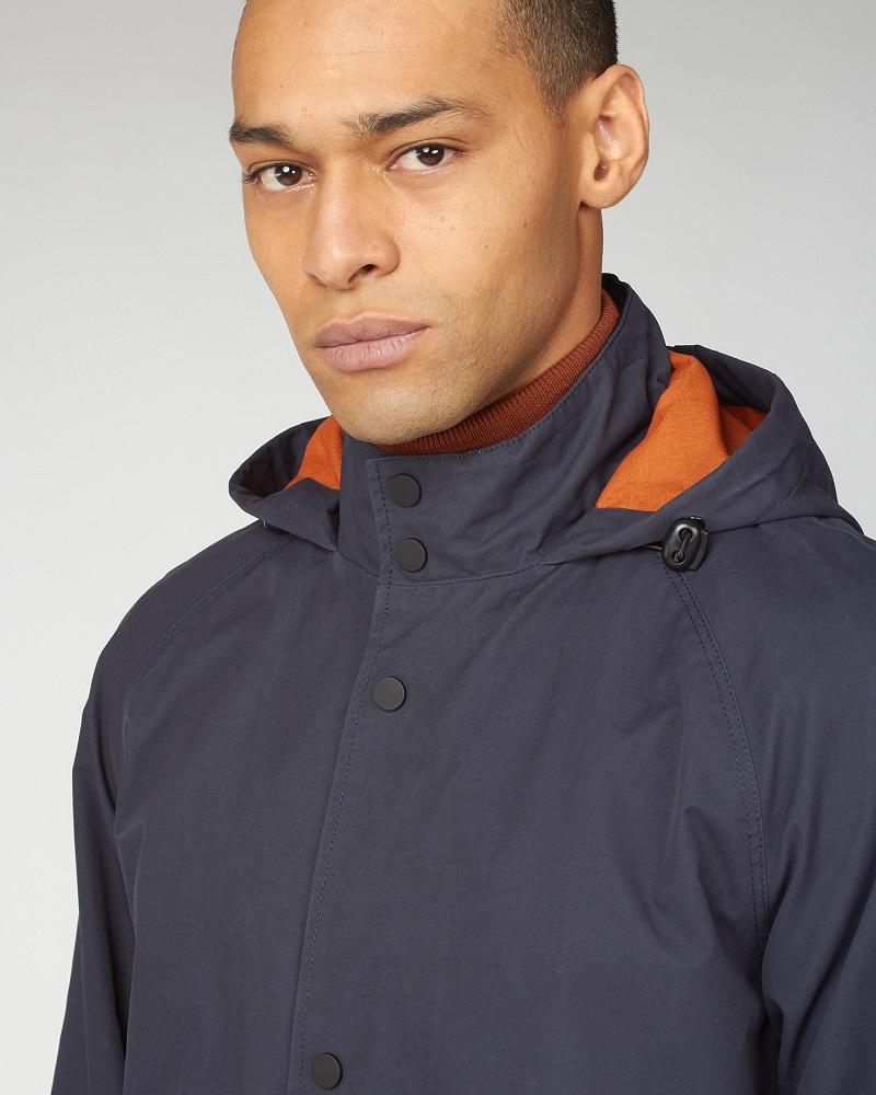 Ben Sherman Hooded Coach Jacket Midnight Blue