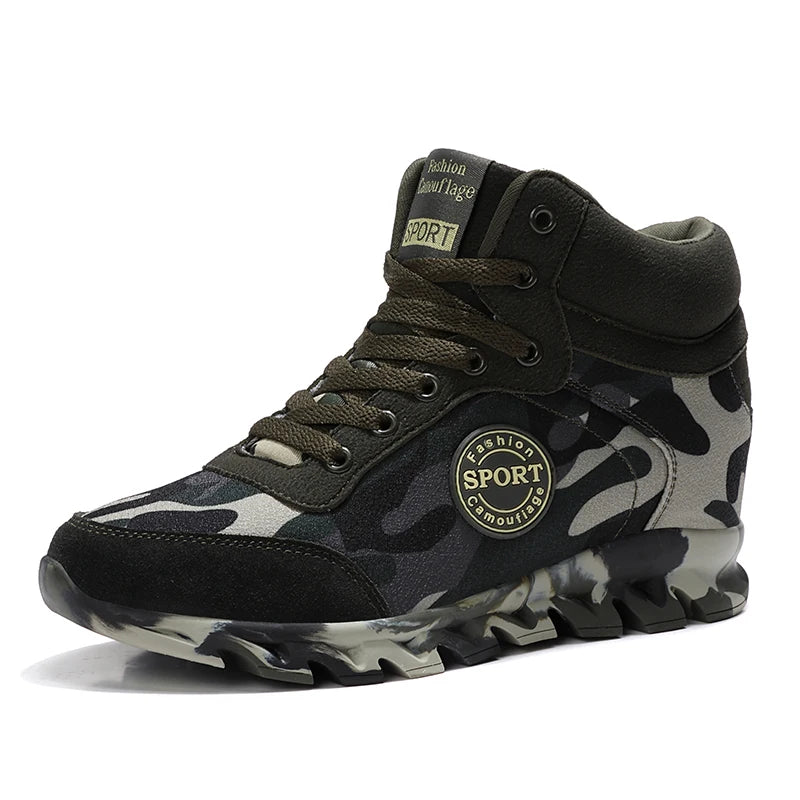 Blend in Style: Camouflage Sports Shoes for Ladies' Breathable and Casual Army Green Work Shoes