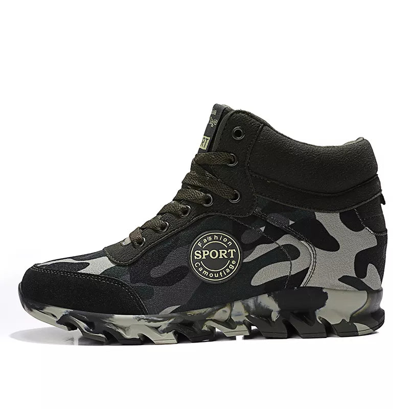 Blend in Style: Camouflage Sports Shoes for Ladies' Breathable and Casual Army Green Work Shoes