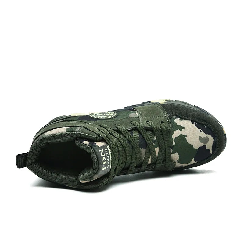 Blend in Style: Camouflage Sports Shoes for Ladies' Breathable and Casual Army Green Work Shoes