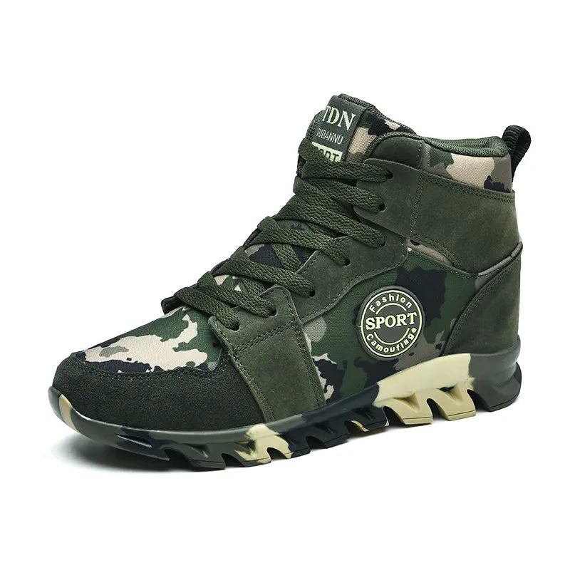 Blend in Style: Camouflage Sports Shoes for Ladies' Breathable and Casual Army Green Work Shoes