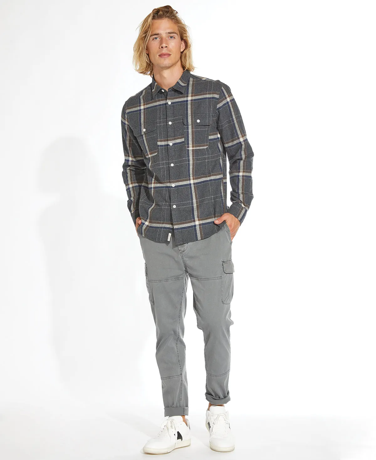 Burt Flannel Shirt (Heather Dark Charcoal)