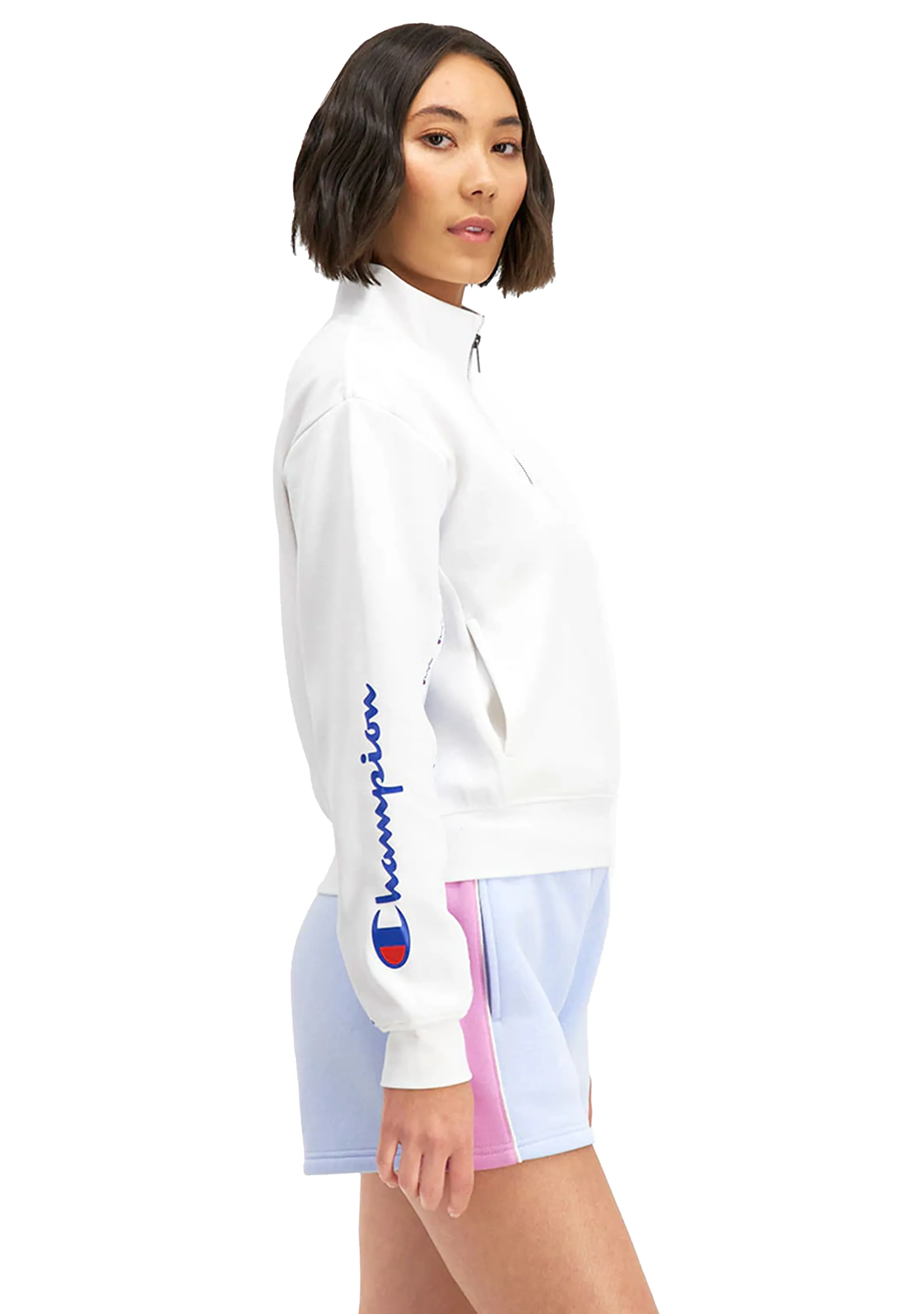 Champion Womens Rochester Quater Zip Crew <br> CTMTN WIT