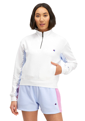 Champion Womens Rochester Quater Zip Crew <br> CTMTN WIT