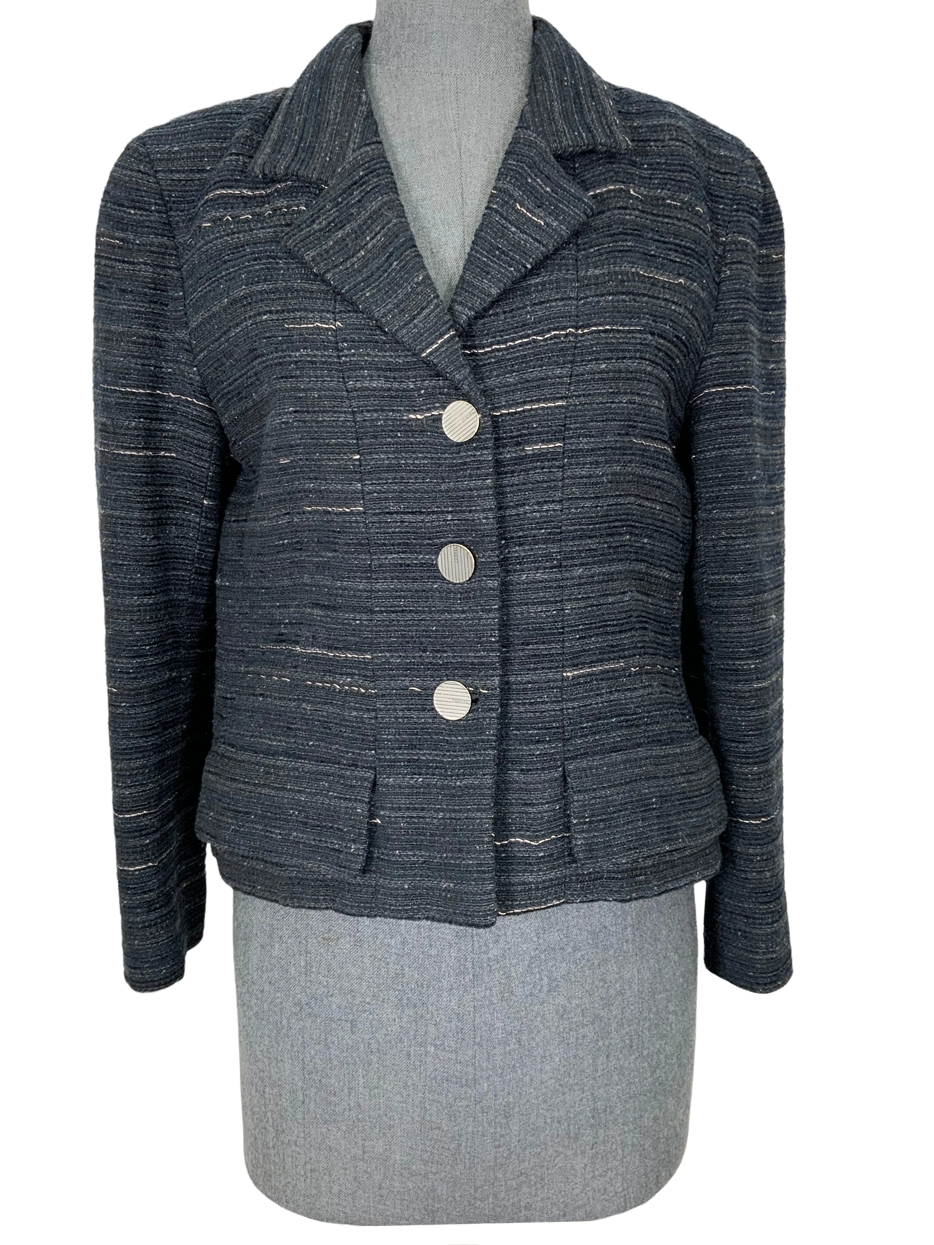 CHANEL 09A Vintage Cropped Wool Jacket Size M