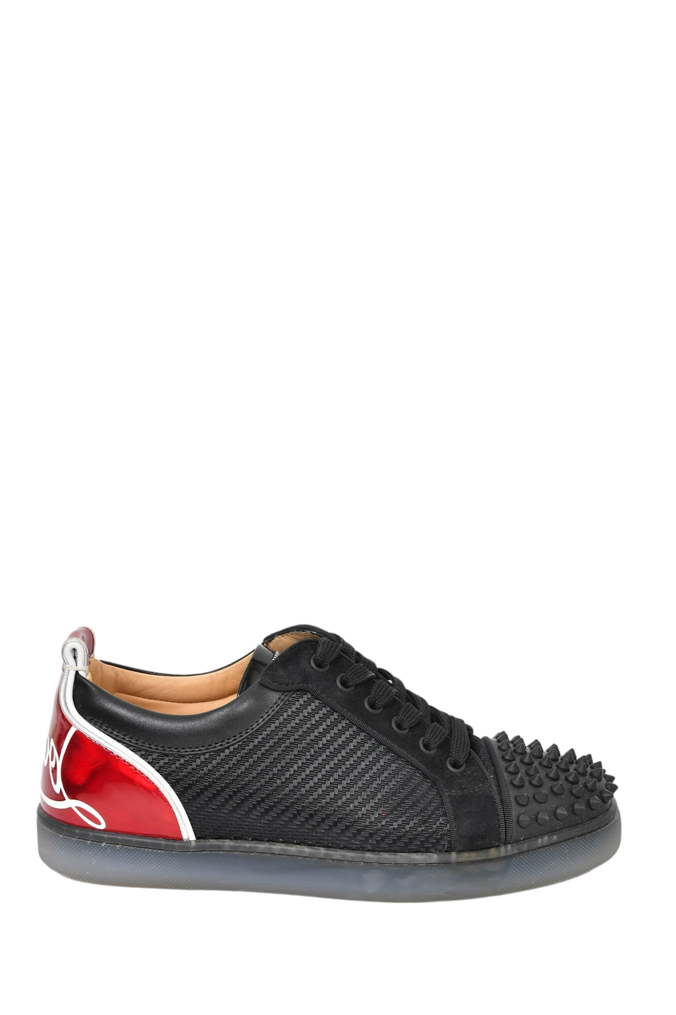 Christian Louboutin Black 'Louis Junior Spike' Sneakers sz 40 Mens