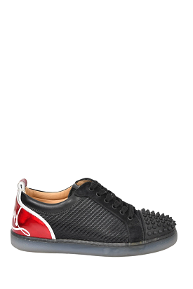 Christian Louboutin Black 'Louis Junior Spike' Sneakers sz 40 Mens