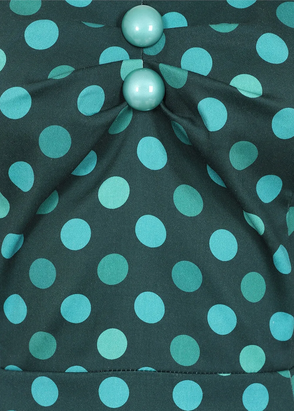 Collectif Dolores Jewel Polka 50's Swing Dress Green