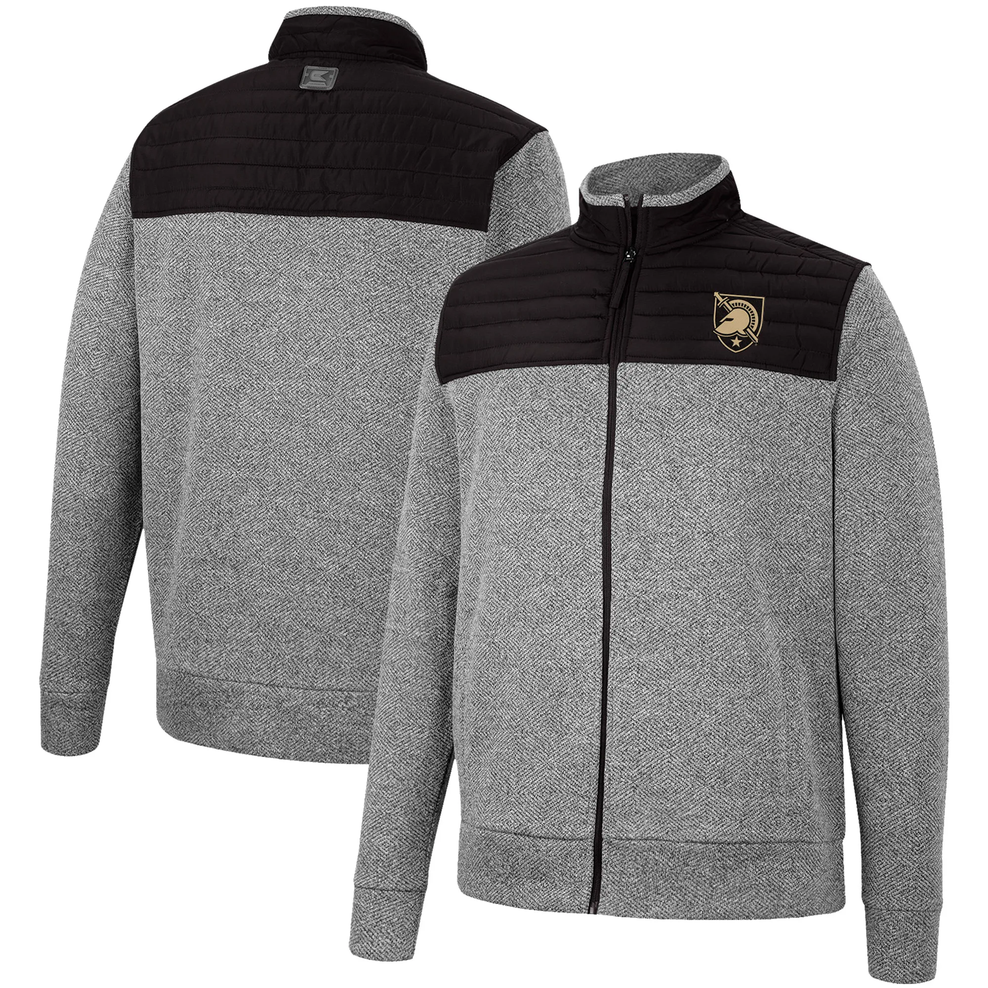 Colosseum Army Black Knights Gray/Black Putter Herringbone Full-Zip Jacket