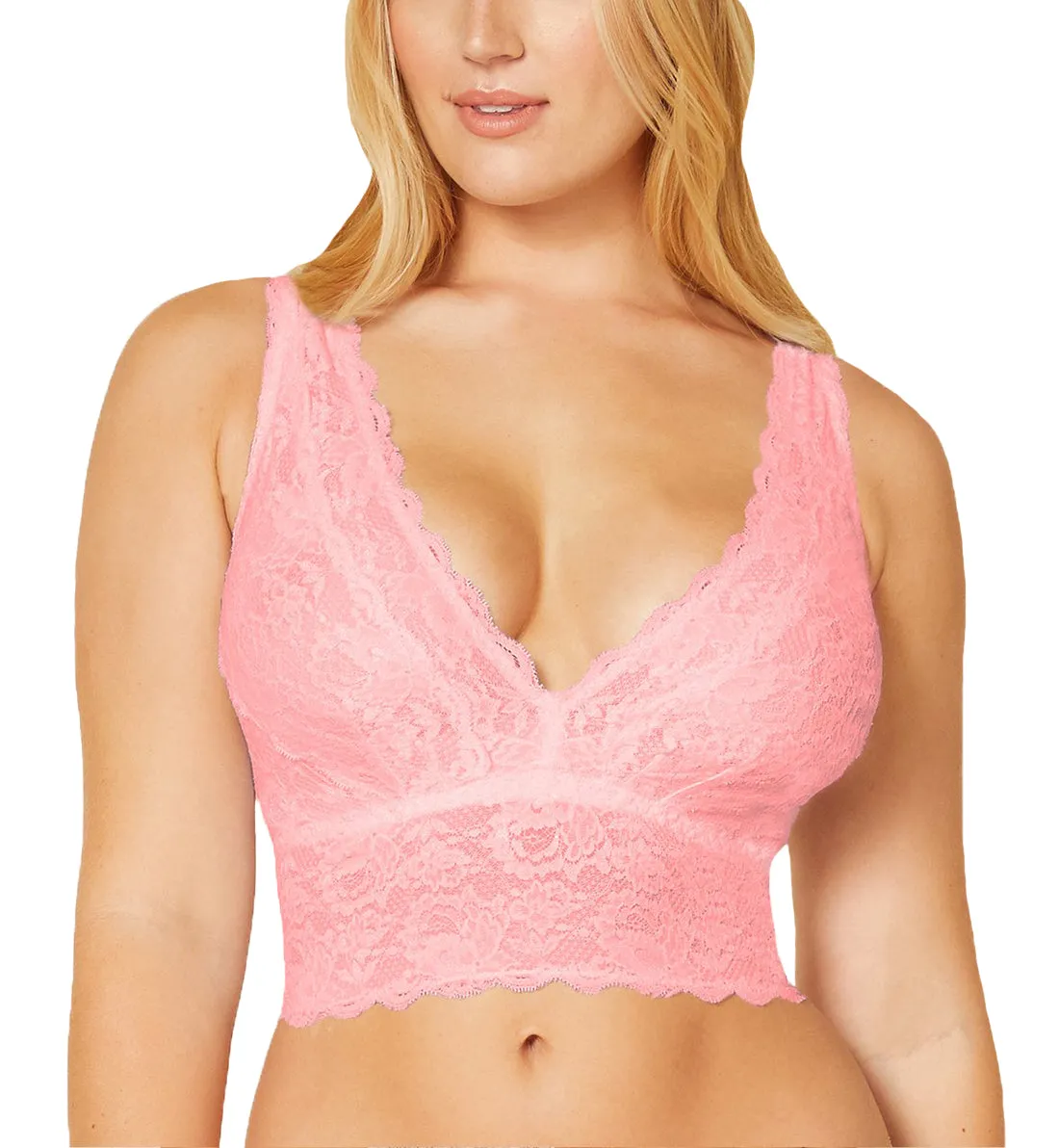 Cosabella Never Say Never CURVY Plungie Longline Bralette (NEVER1385) - Quartz Pink