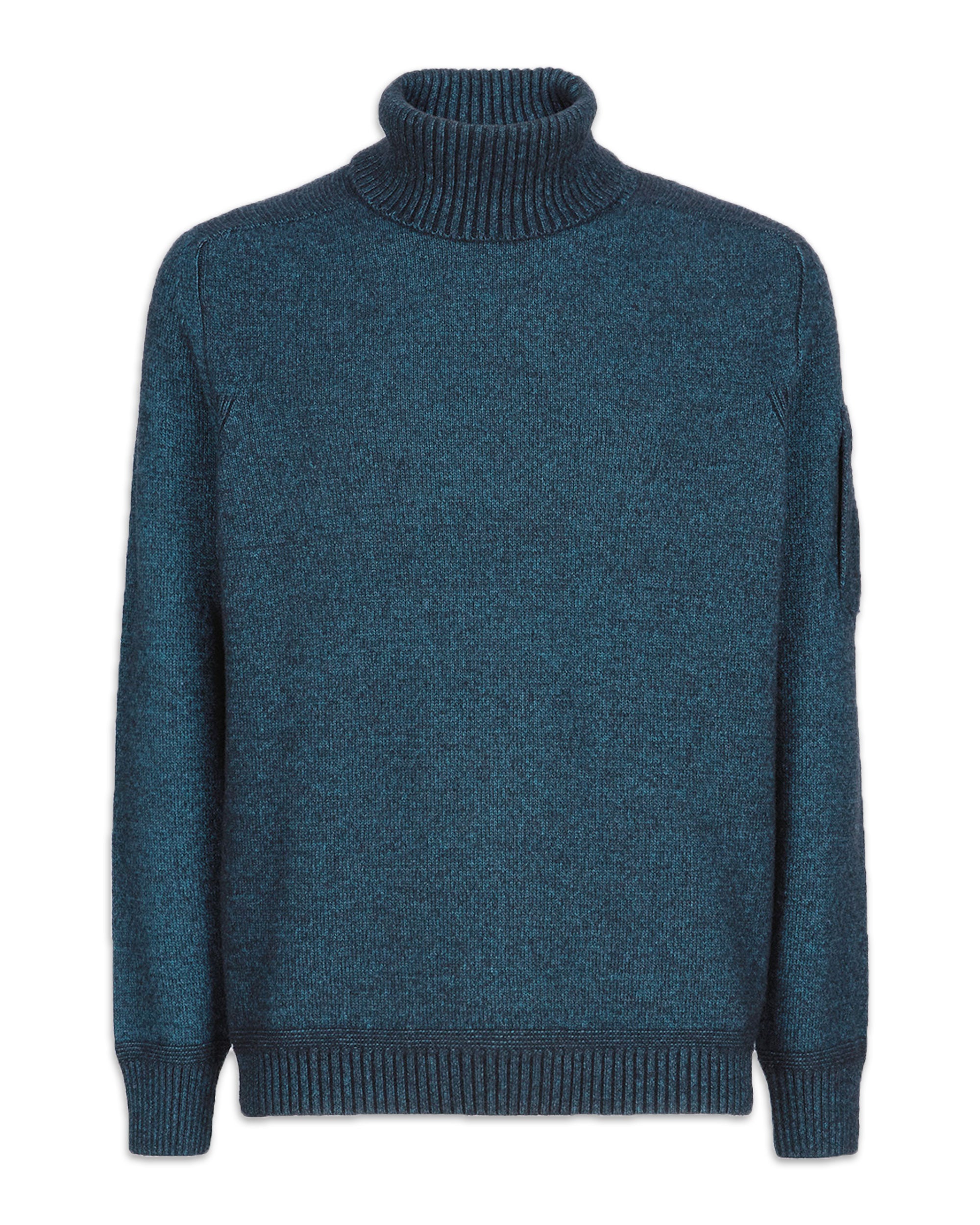 CP Company Knitwear Turtle Neck in Fleece Knit Shaded Spruce