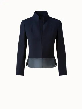 Cropped Double Face Wool Jacket