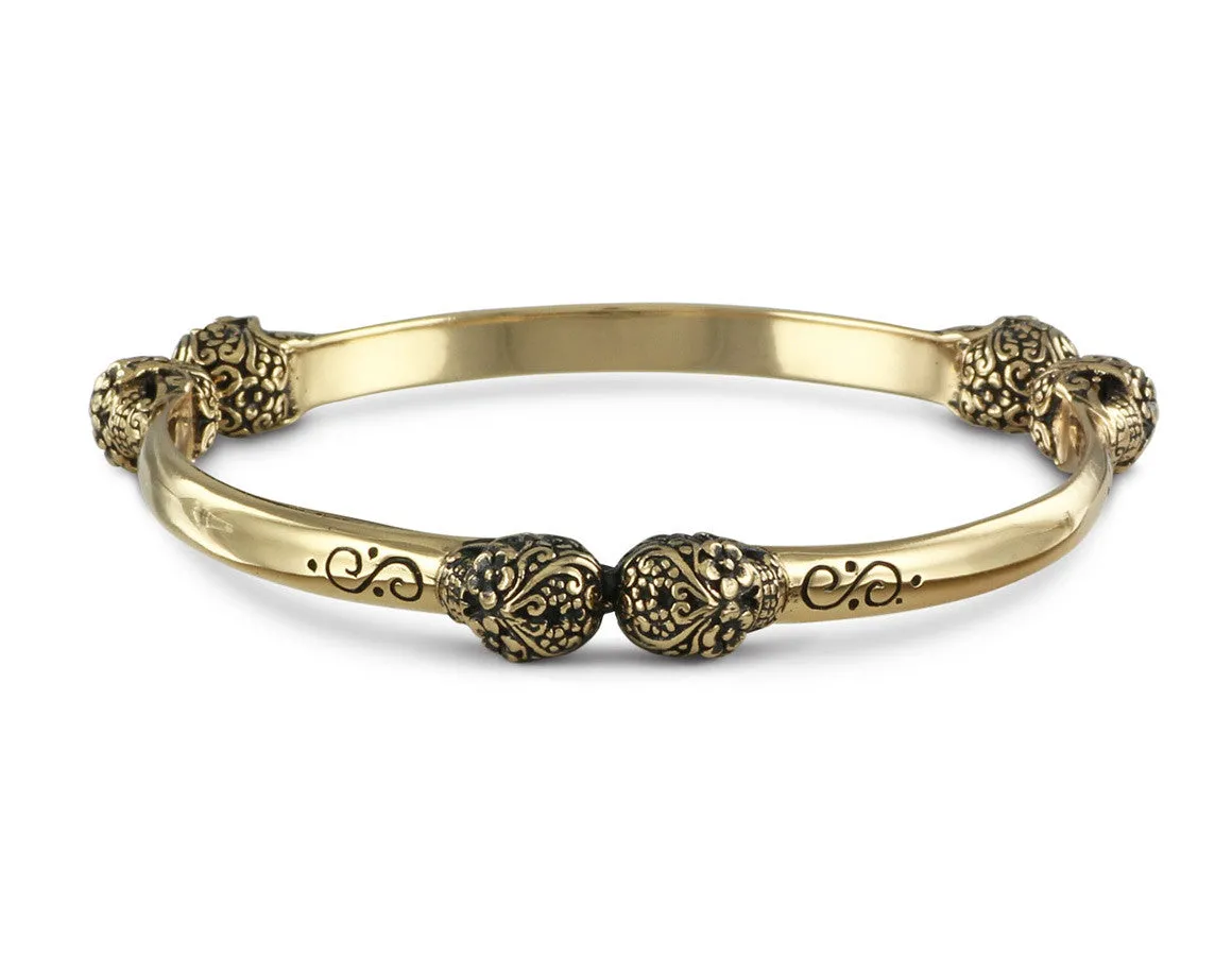 Day of the Dead Bangle - Bronze