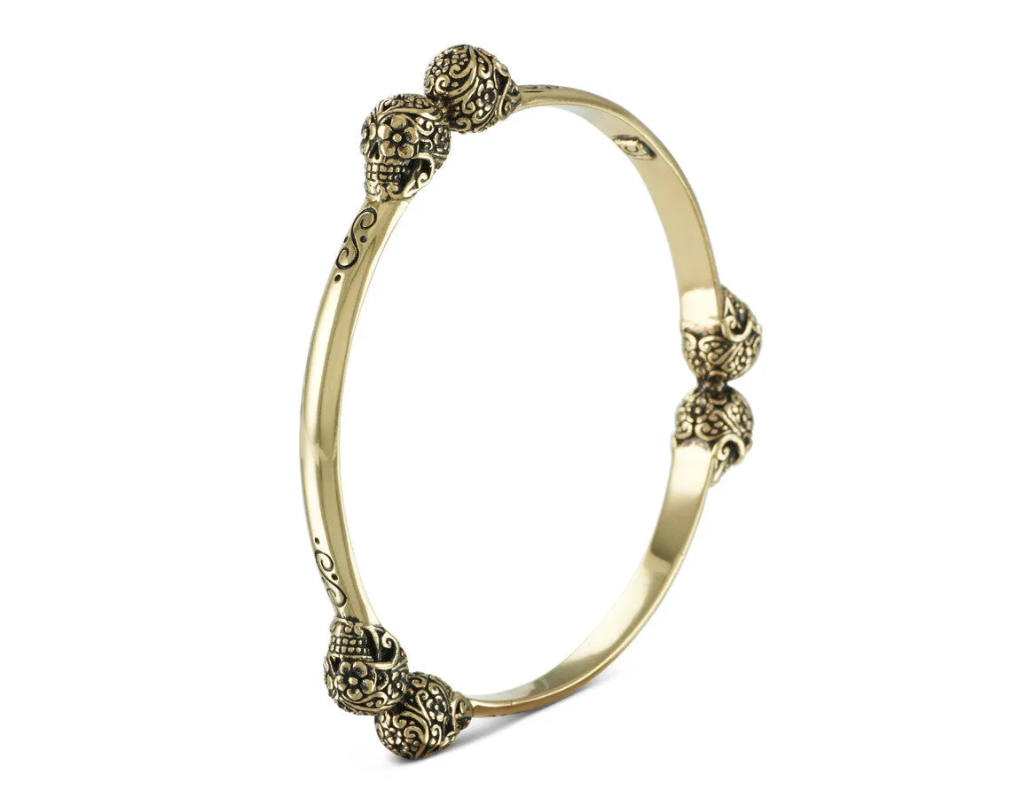 Day of the Dead Bangle - Bronze