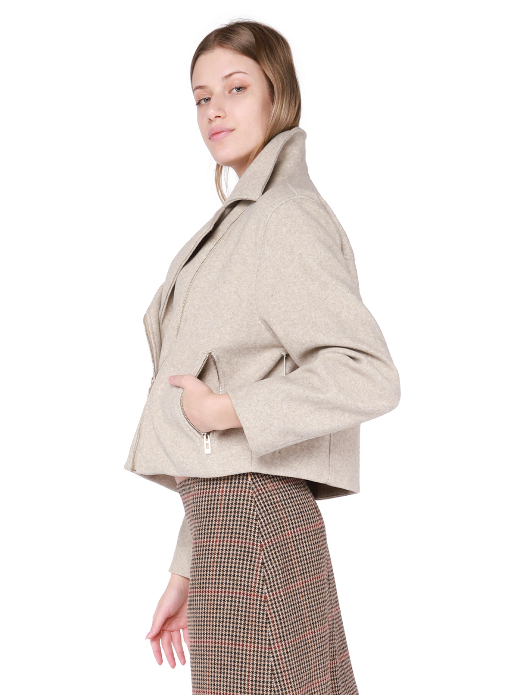 Dex Soft Moto Jacket In Stone-Melange