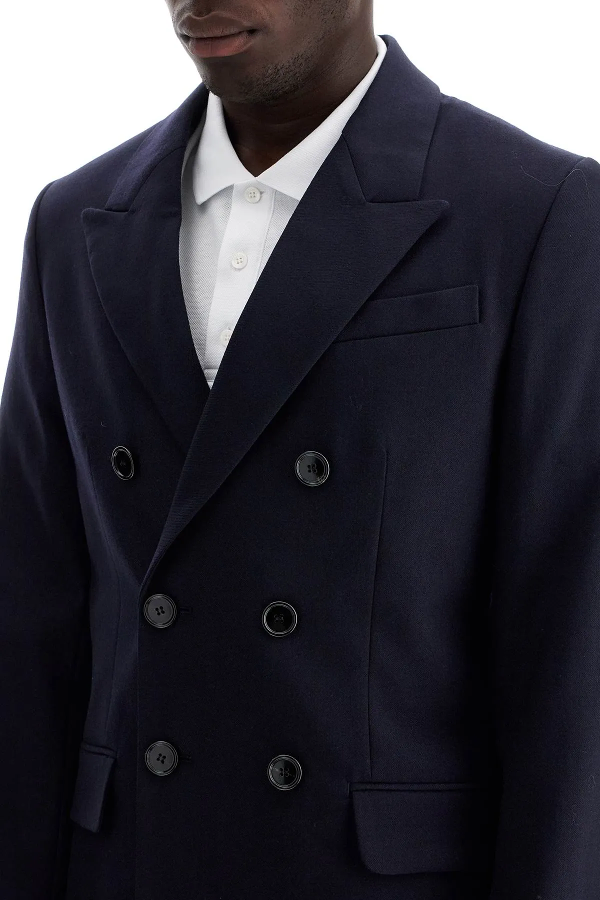 double-breasted wool jacket