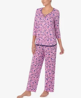 Ellen Tracy Women's 3/4-Sleeve Pajama Pants Set