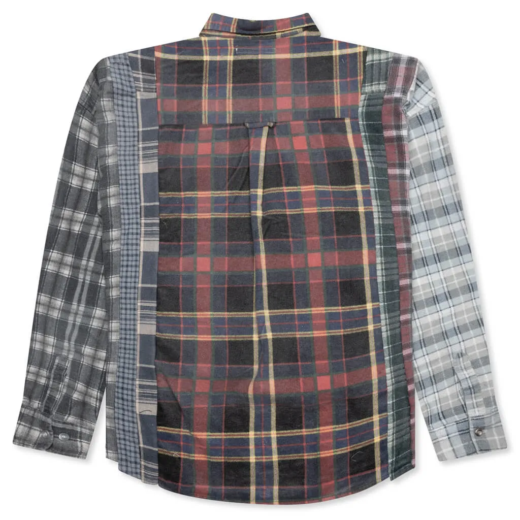 Flannel Shirt 7 Cuts Wide Reflection Shirt - Assorted