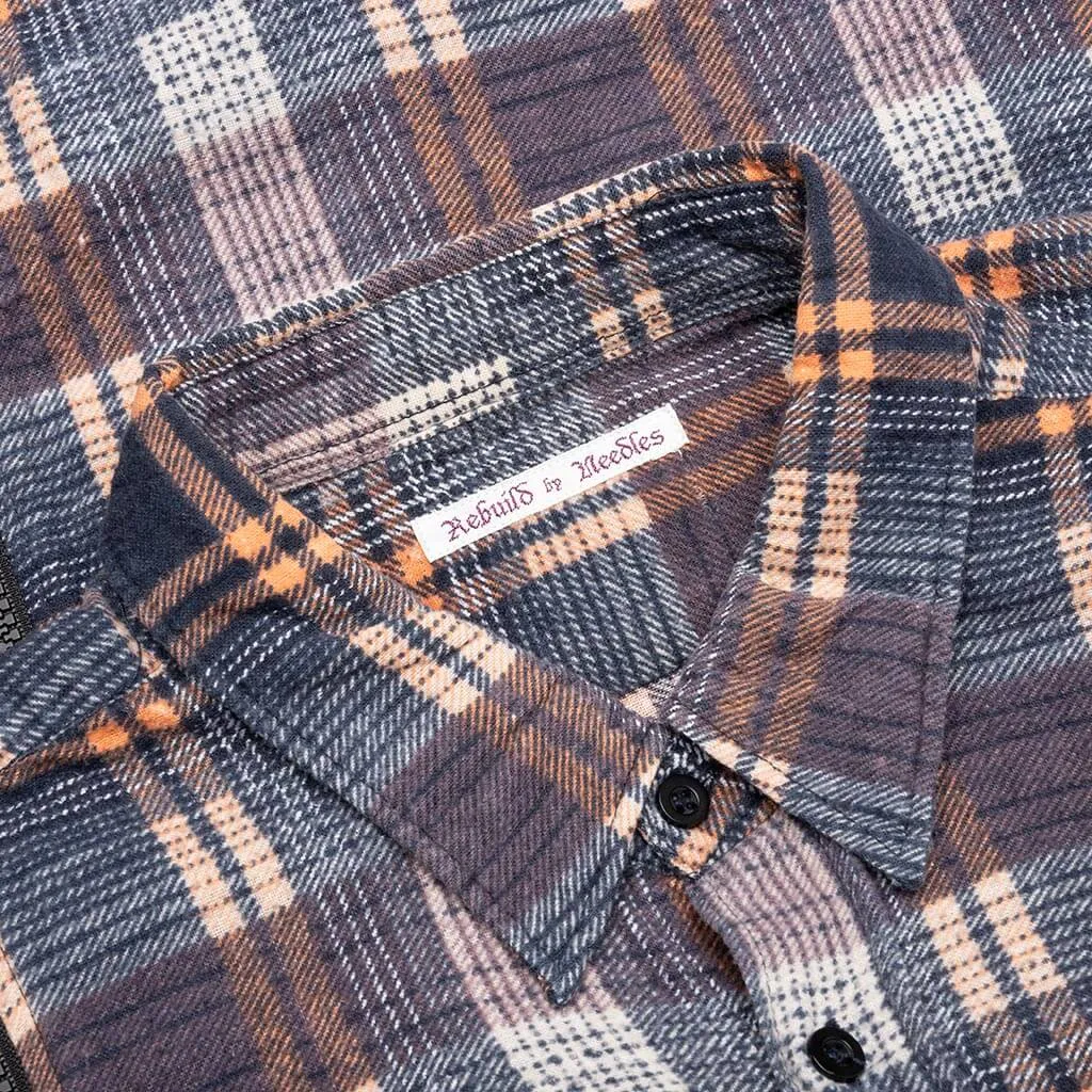 Flannel Shirt 7 Cuts Zipped Wide Shirt - Assorted