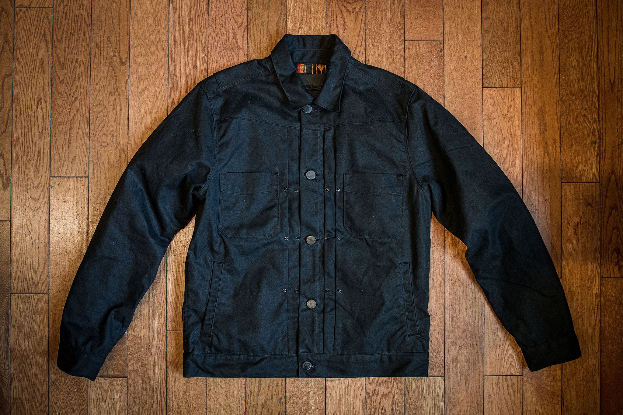 Freenote Cloth Riders Jacket Waxed Canvas - Black