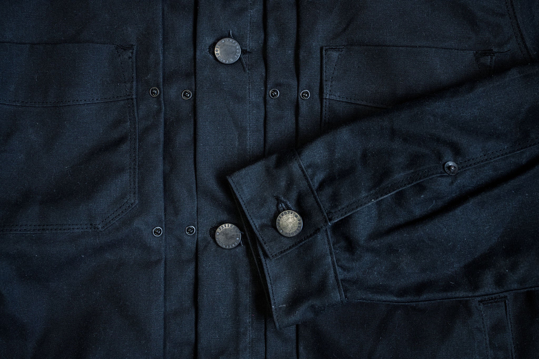 Freenote Cloth Riders Jacket Waxed Canvas - Black