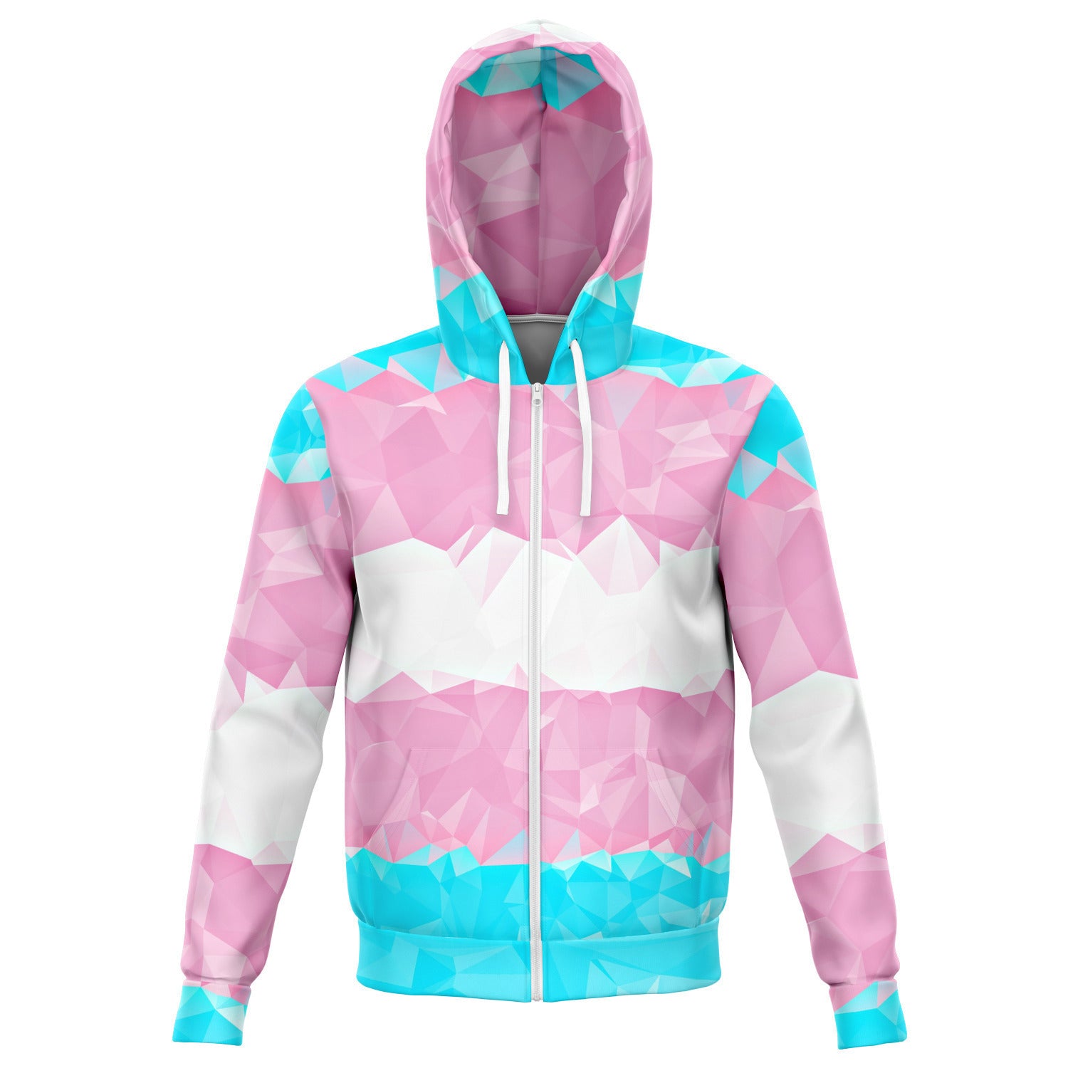 Geometric Trans Pride Zip-Up Hoodie