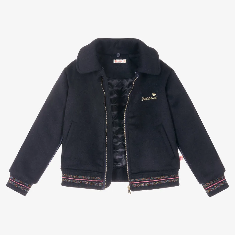 Girls Navy Blue Wool Jacket