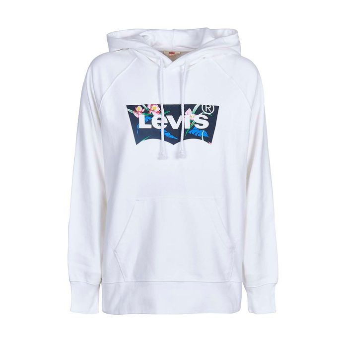 GRAPHIC SPORT HOODIE WITH FLORAL LOGO Woman White Black Multicolor