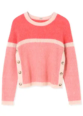 Gustav Shanne rib knit 50422 Sweater - Rose Coral Lantana