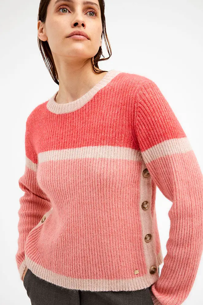 Gustav Shanne rib knit 50422 Sweater - Rose Coral Lantana