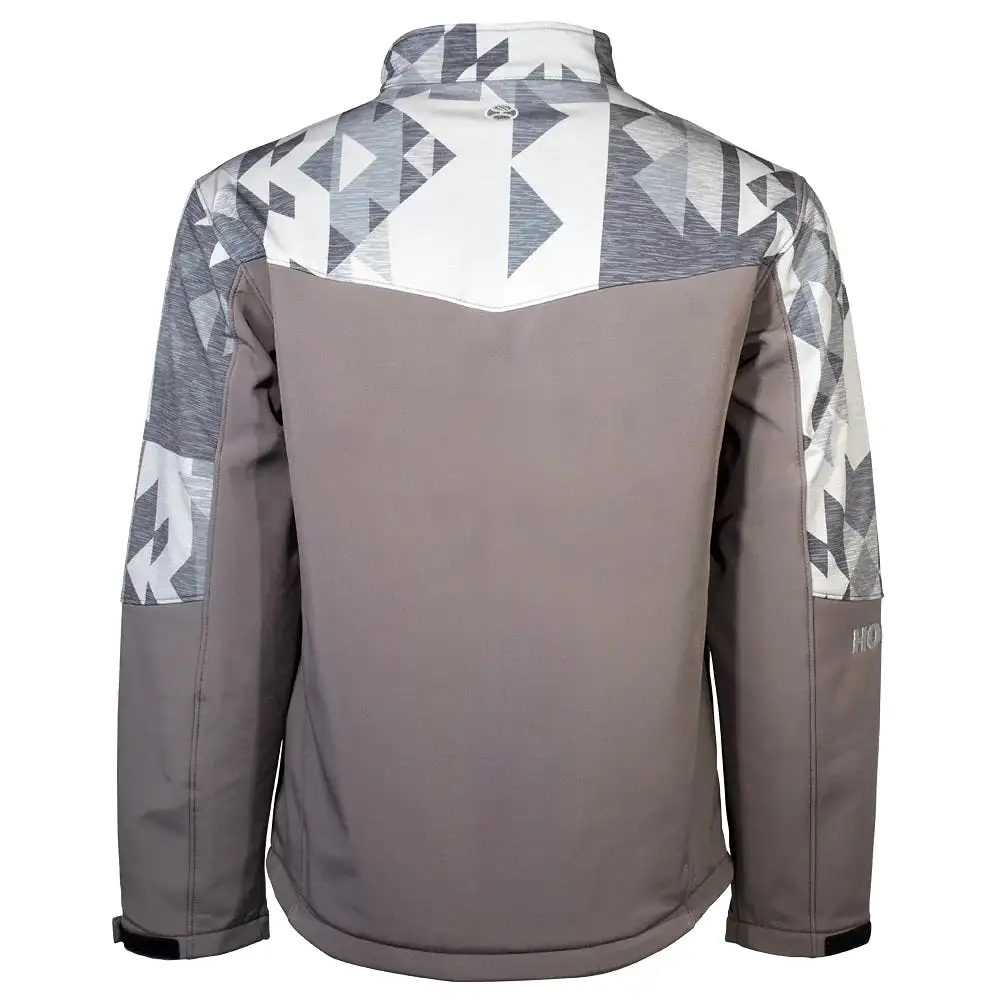 'Hooey' Men's Softshell Full Zip Jacket - Charcoal / Aztec