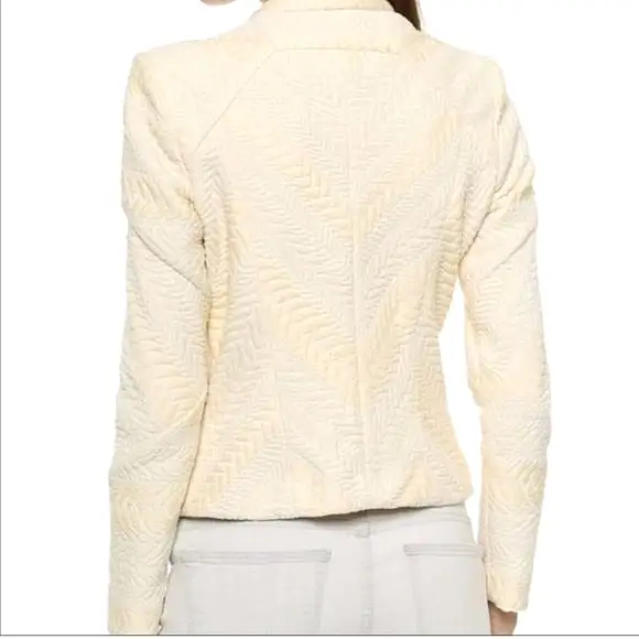 IROcreamwith gold textured side zip jacket