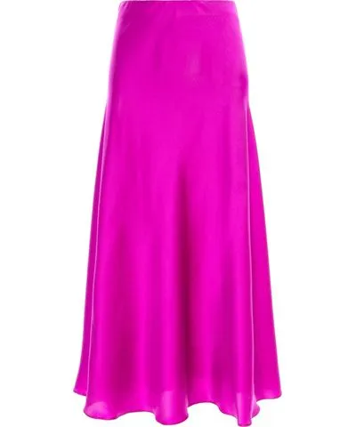 Izabela Mandoiu Women's Pink / Purple Silk Midi Skirt In Raspbery Rose