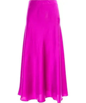 Izabela Mandoiu Women's Pink / Purple Silk Midi Skirt In Raspbery Rose