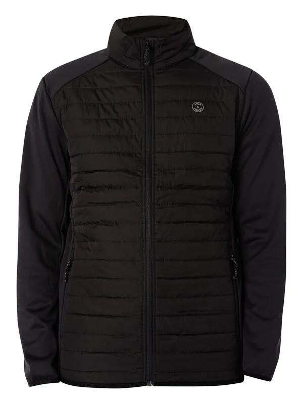 Jack & Jones Multi Quilted Collar Jacket - Black