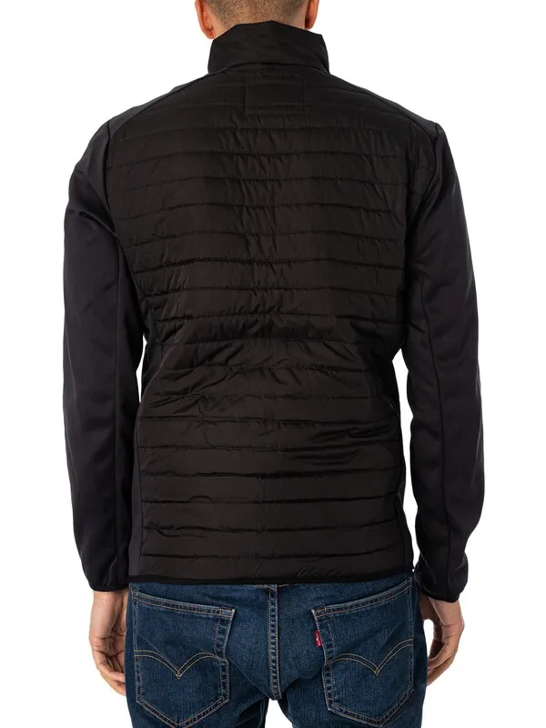 Jack & Jones Multi Quilted Collar Jacket - Black